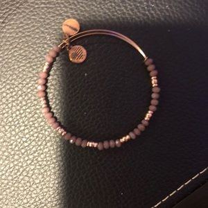alex and ani bracelet with purple and bronze beads